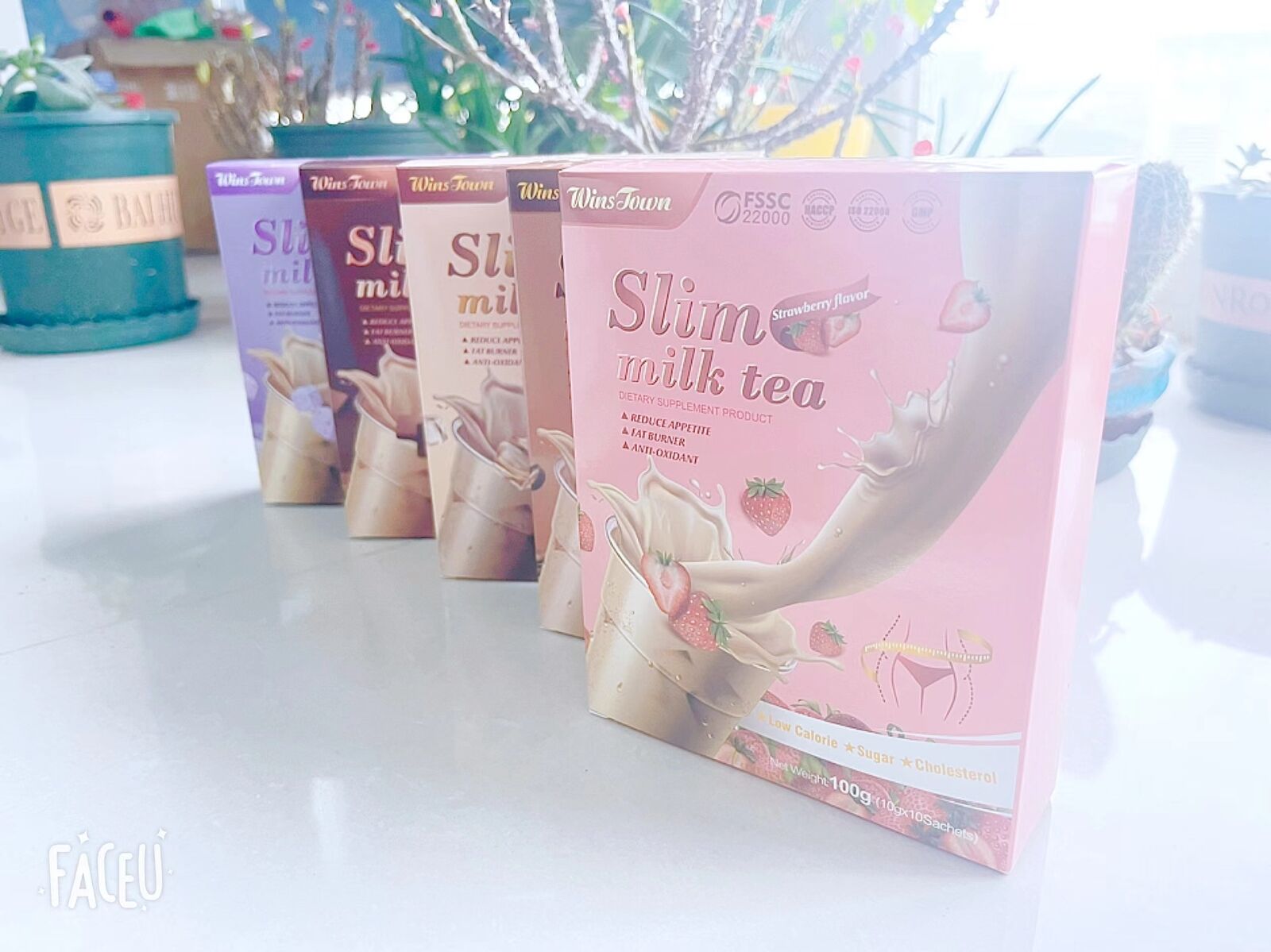 Slim Milk Tea Taro Flavor Powder Sliming Weight Loss Fat Burner Tea 100g/3.52oz