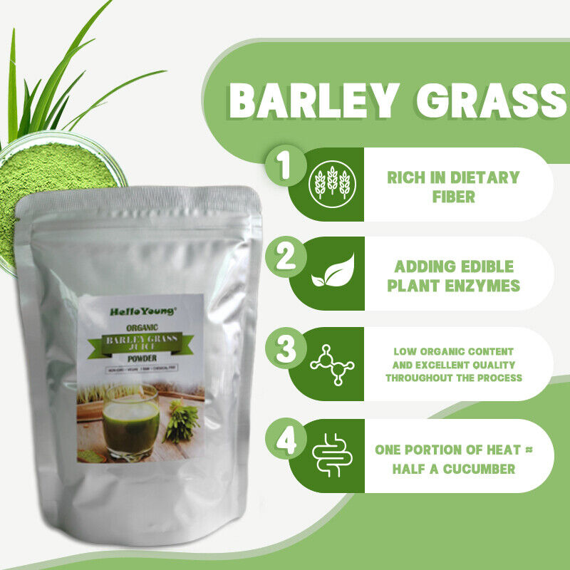 HELLOYOUNG Organic Barley Grass Powder 1kg - Daily Nutrient Booster
