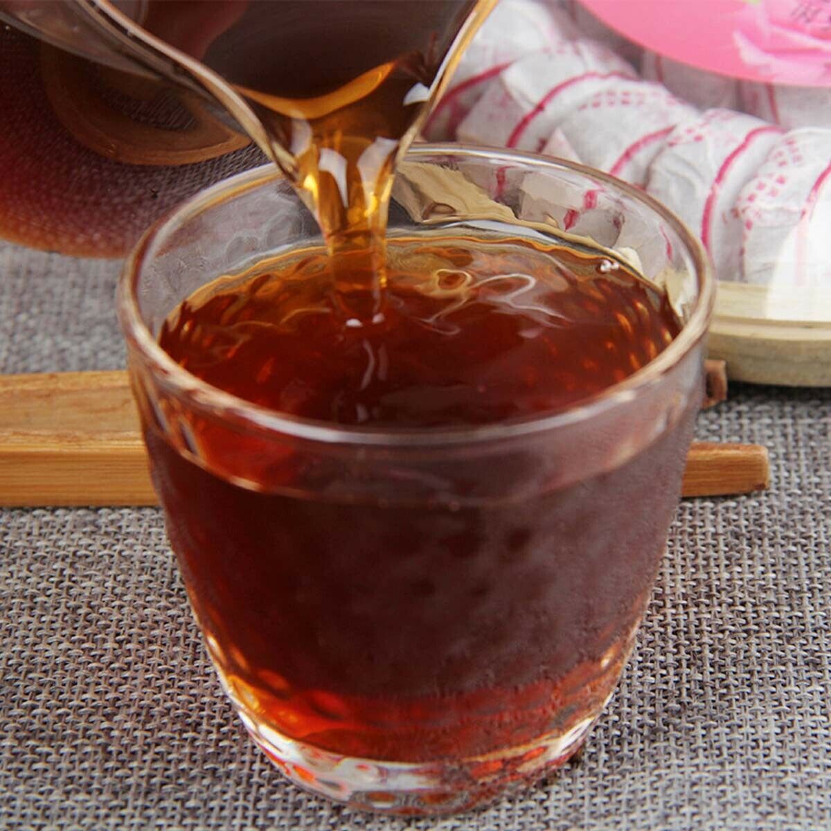 HelloYoung Ripe Puerh Tea Mini Tuo Tea Rose  Chinese Yunnan Cooked Black Tea Healthy Care