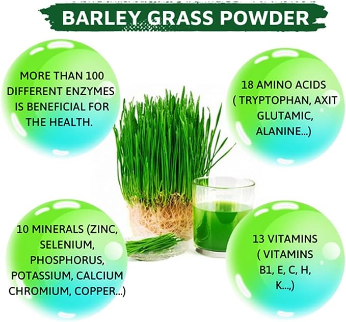 HelloYoung Barley grass official store Organic Barley Grass Powder original 250g Non-GMO, Finely Ground Whole Dried Young Leaves