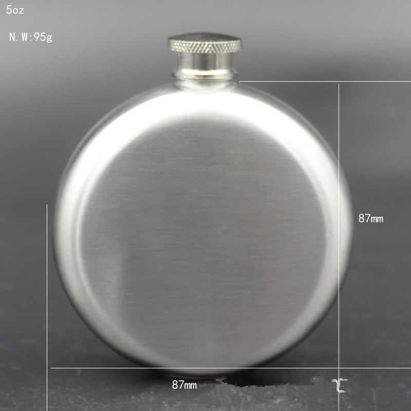 5oz Stainless Steel Round Whiskey Flask Portable Alcohol Hip Flasks Wine Bottle Russian Liquor Pot For Creative Birthday Gift