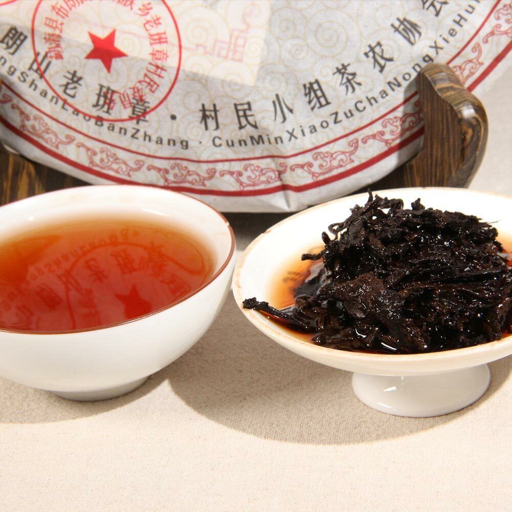 HelloYoung 2008 yr Sanpa Lao Ban Zhang Ripe Puerh 100% Natural Shu Puer Tea 357g