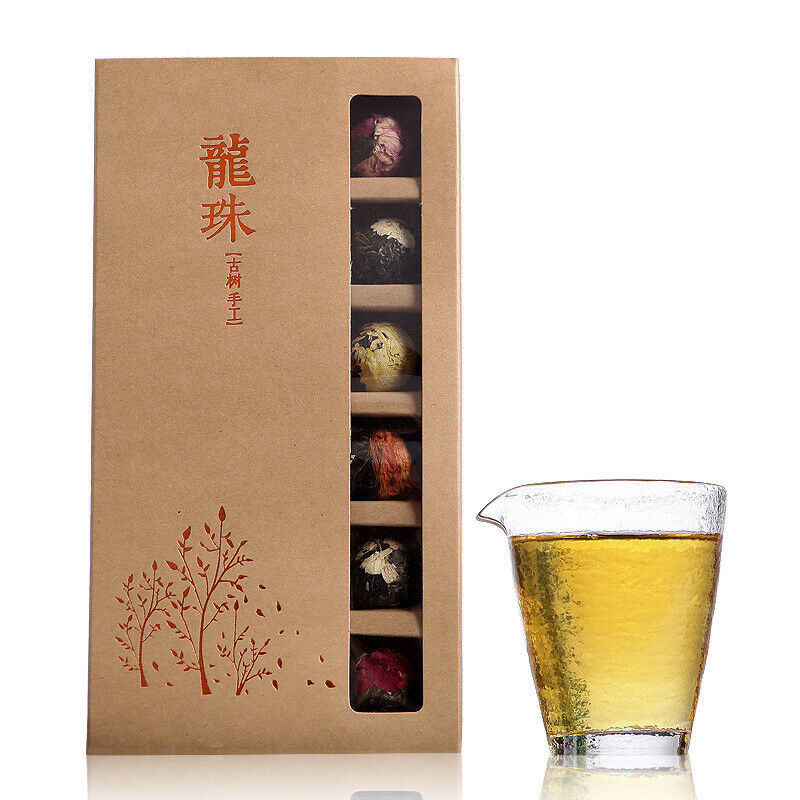 HelloYoung Yunnan Pu'er tea rose jasmine tea dragon pearl peony flower ball 6 flavors 18pcs