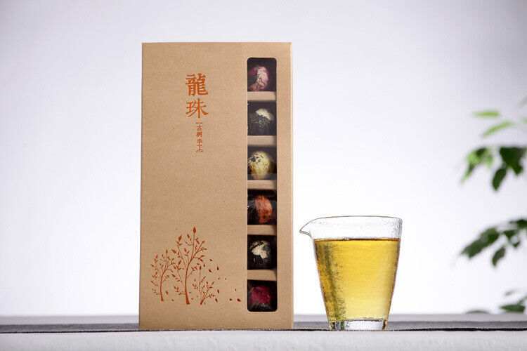 HelloYoung Yunnan Pu'er tea rose jasmine tea dragon pearl peony flower ball 6 flavors 18pcs