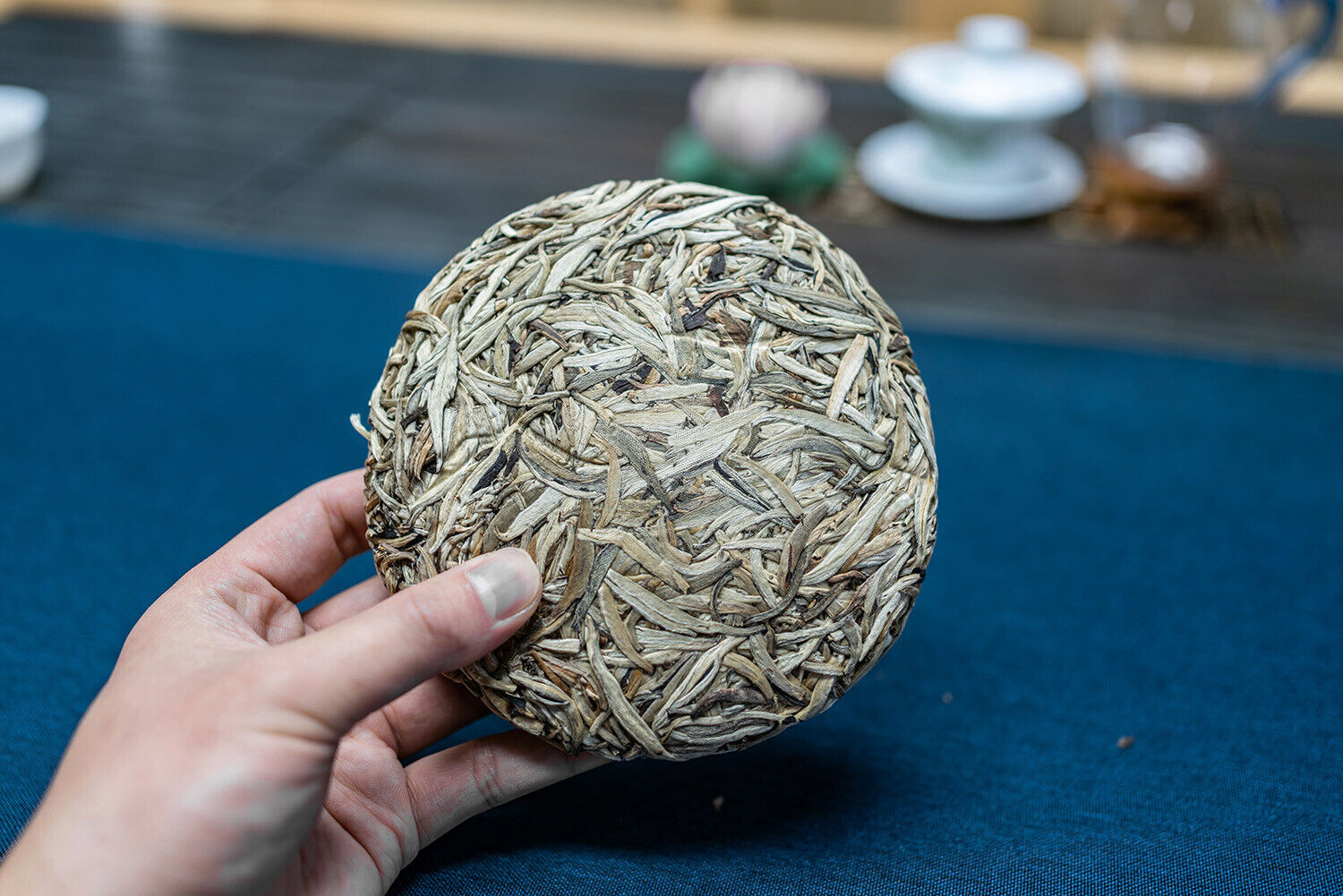 HelloYoung 200g Yunnan Tea Cake White Hair Silver Needle TeaJinggu White Bud Silver Bud