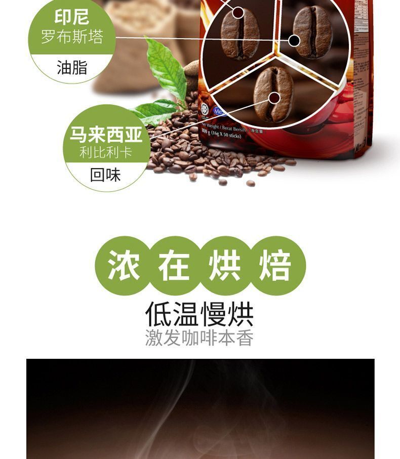 Malaysia 3 in 1 White Coffee Milk Latte Cappuccino Instant Coffee