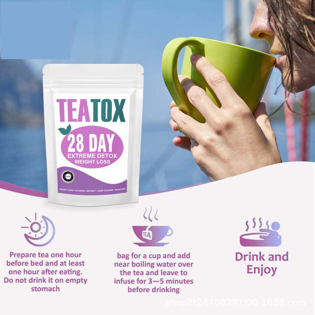 28 Day Detox Slim Flat Tummy Tea Bags Organic Herbal Tea