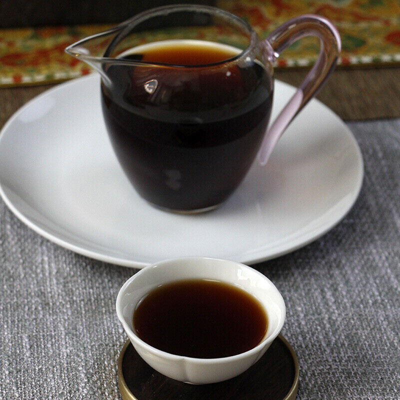 HelloYoung 357g Yunnan Pu'er Ripe Tea Aged Pu'er Ripe Cake Tea Menghai Qizi Cakes Black Tea