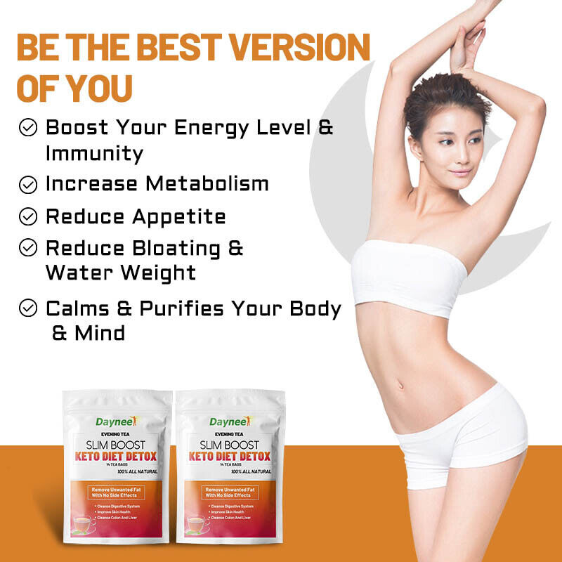 Slim Boost Keto Diet Detox Tea Flat Tummy Organic Herbal Weightloss Slimming Tea