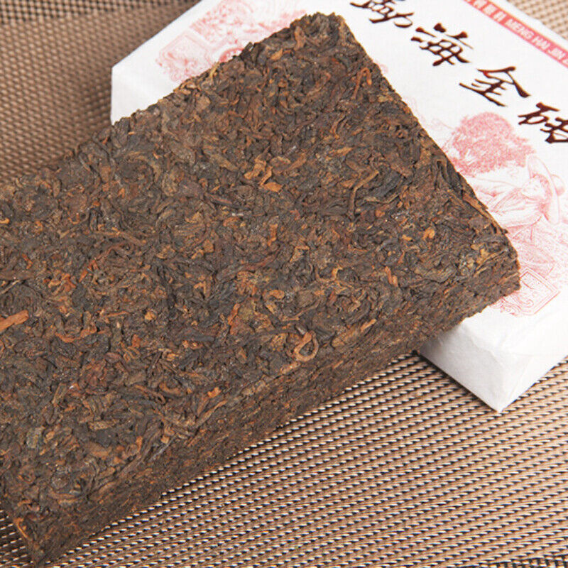HelloYoung Ancient Tree Aged Tea Mellow Black Tea Menghai Golden Brick Ripe Pu'er Tea 250g