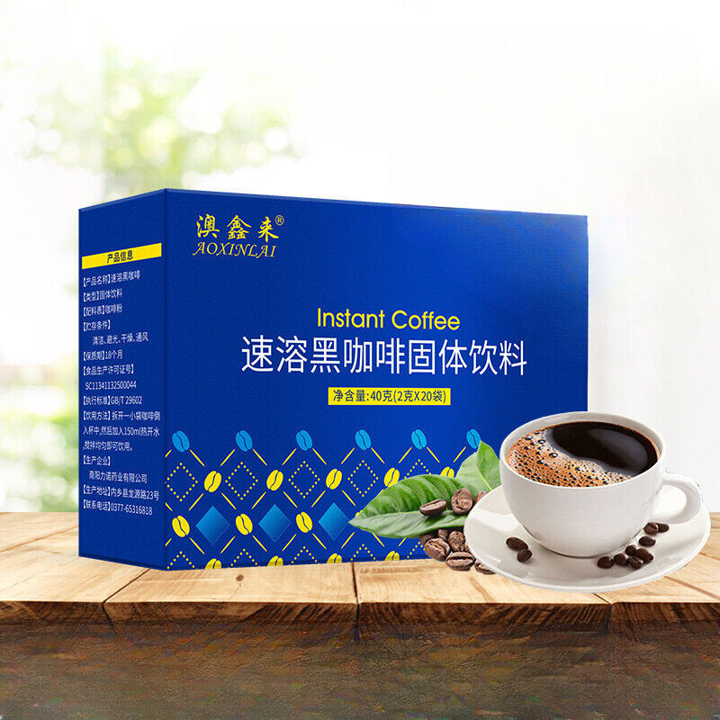 Instant Black Coffee Blue Mountain Black Coffee 0 Fat Zero Cane Sugar 20 cups40g