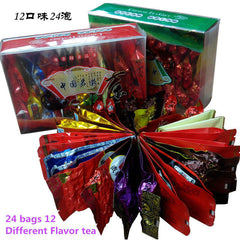 HelloYoung Etc.Super Popular 24 Bags Chinese Famous Tea Including Black/Green/Jasmine Tea