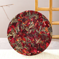 HelloYoung Yunnan Puerh Raw Tea Ink Red Rose Tea Puerh Tea Cake 357g/12.59oz