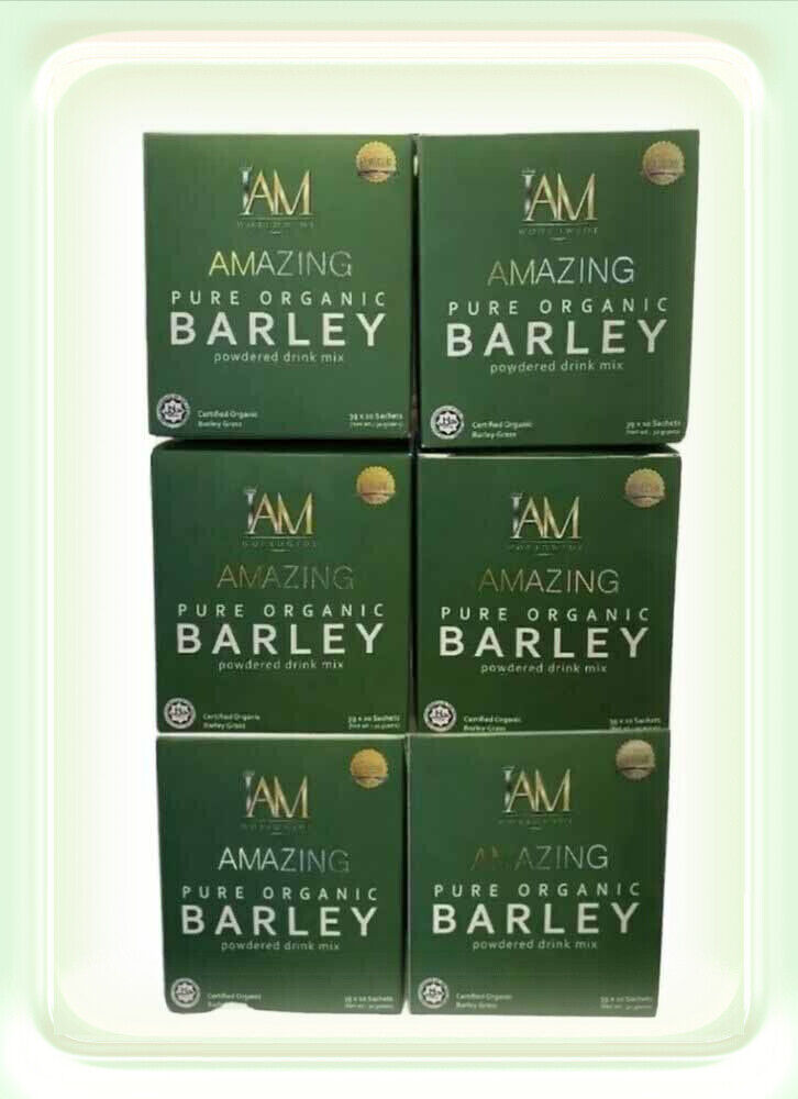 IAM Amazing Pure Organic Barley Power Drink Mix 6 Boxes Or 60 Sachet