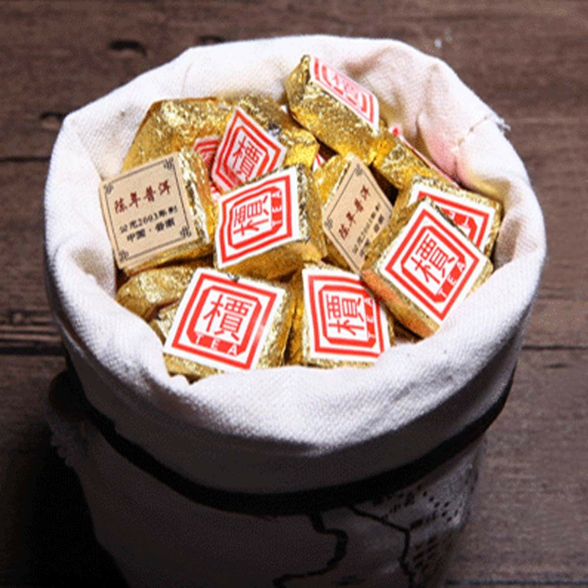 HelloYoung 50g-500g Yunnan Bulk Ripe Puerh Tea Bohai Square Mini Puer Tea Brick Tea 1Pc/Cup
