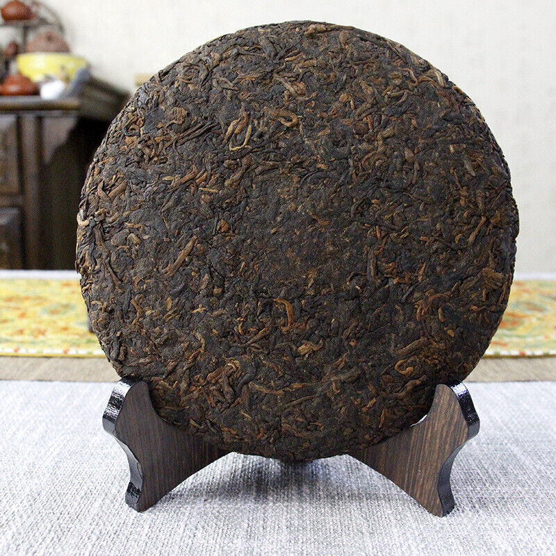 HelloYoung 357g Yunnan Pu'er Ripe Tea Aged Pu'er Ripe Cake Tea Menghai Qizi Cakes Black Tea
