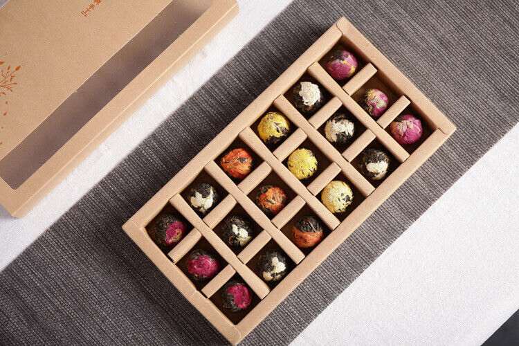 HelloYoung Yunnan Pu'er tea rose jasmine tea dragon pearl peony flower ball 6 flavors 18pcs