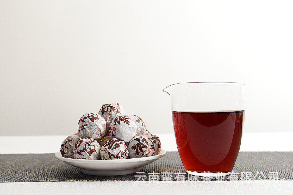 Yunnan Pu'er Tea Icelandic Ripe Dragon Pearl 8g Ripe Tea Thin Slices 500g