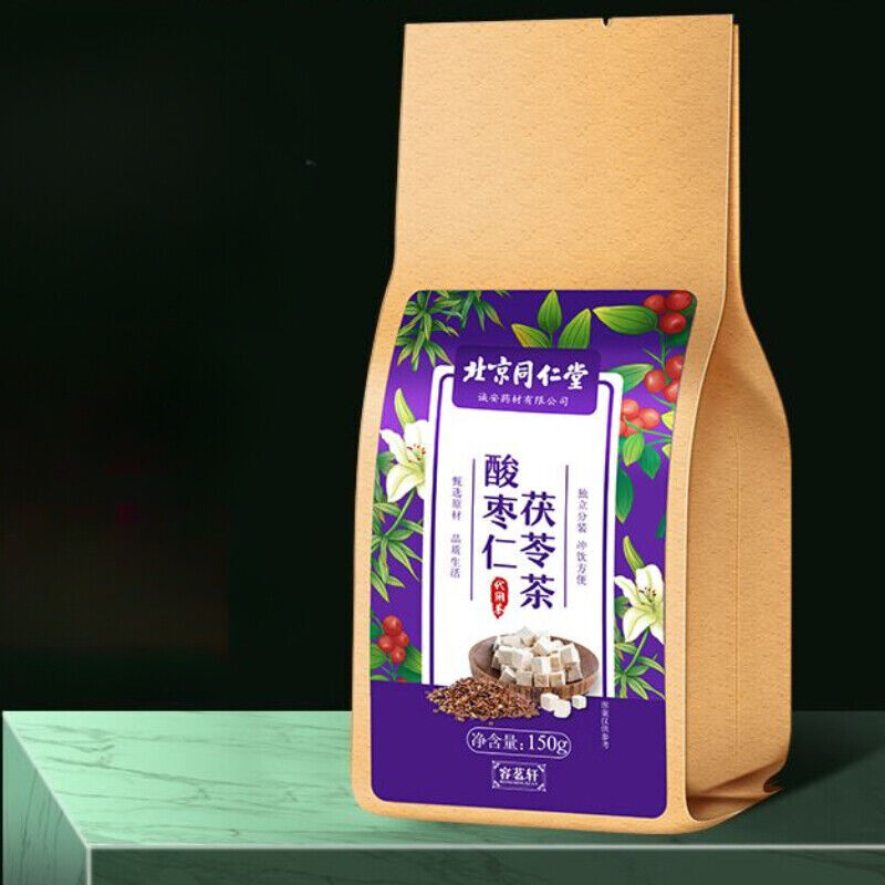 北京同仁堂Poria Jujube Seed Tea Promote Sleep insomnia 300g 茯苓酸枣仁玫瑰大枣百合栀子桑葚大麦助眠安神失眠多梦