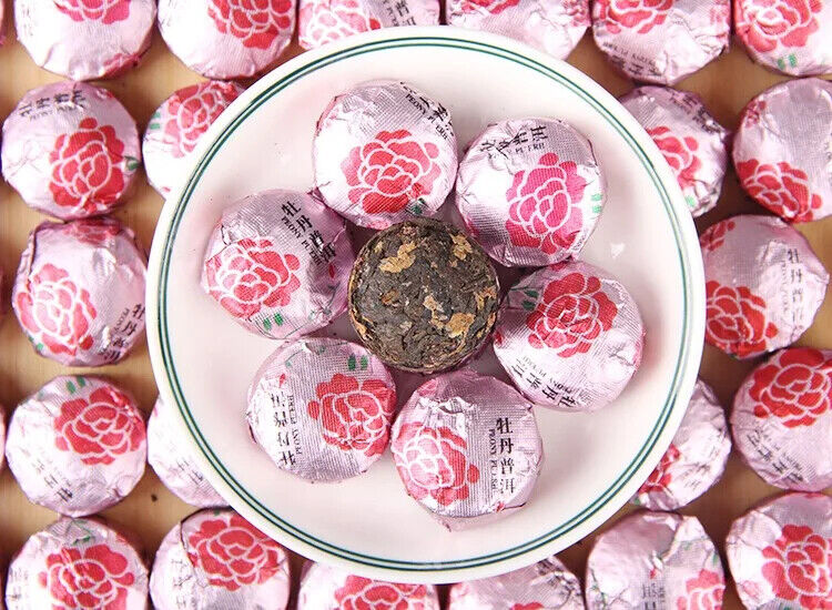 Yunnan Flower Tea Peony Flavor Shu Puer Mini Tuo Cha Fermented Pu Er Tea 500G