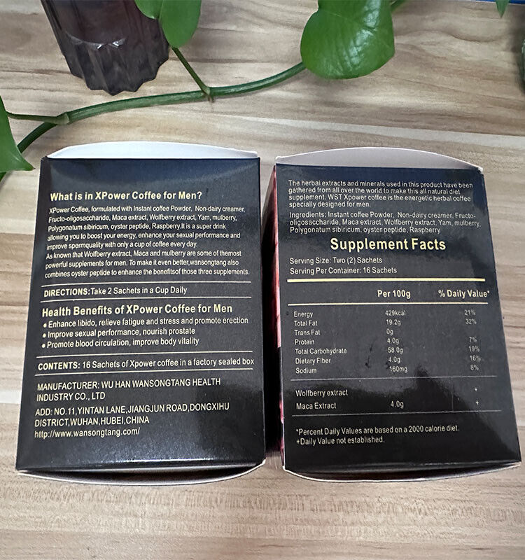 Man X Power Coffee Maca Enlargement Instant Natural Herba Power Coffee 10g*20bag