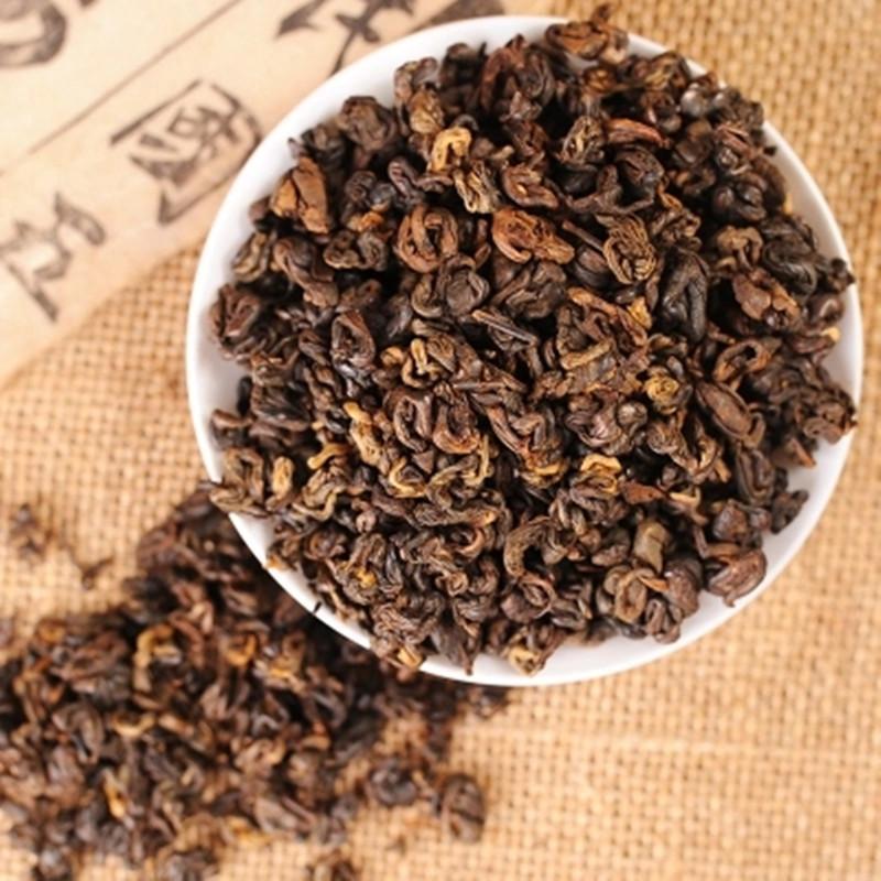 HelloYoung500g Red Biluo Black Tea In Bulk Yunnan Fengqing Dianhong Cooked Tea Fresh Tea 茶