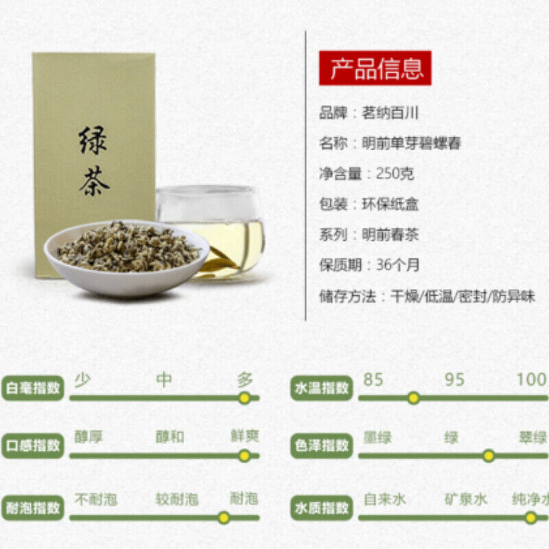 HelloYoung Yunnan Plateau Organic Bi Luo Chun Green Tea Pre-Ming Snail Spring Green Tea250g