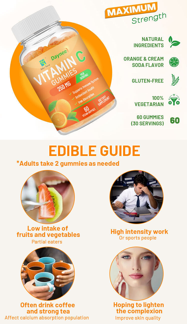 Vitamin C Vegan Gummies Natural Orange 60 Vegan Capsules