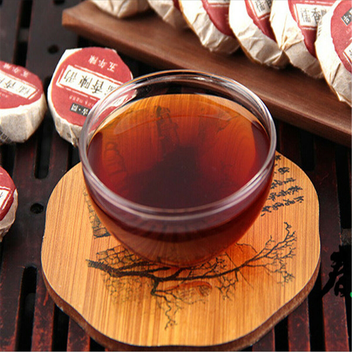 HelloYoung Puer Mini Cooked Tuocha Yunnan Glutinous Rice taste Puer Tea 50g(about8~10 pcs)