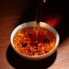 HelloYoung357g Yunnan Pu-erh Tea Pu'er Ripe Tea Menghai Spring Cooked Black Seven Cake Tea