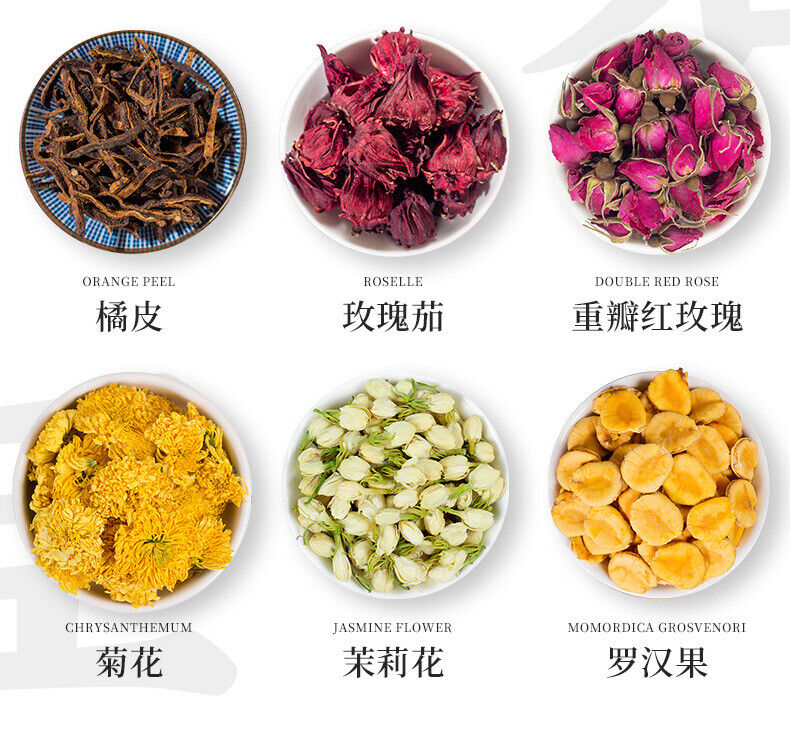 HelloYoung Rose Jasmine Luo Shen Tea Rose Eggplant Flower Tea Canned Health Tea Vital Tea