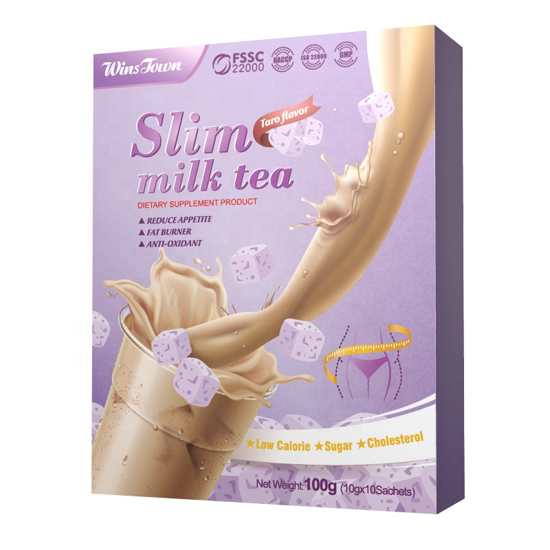 Slim Milk Tea Taro Flavor Powder Sliming Weight Loss Fat Burner Tea 100g/3.52oz