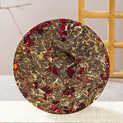 HelloYoung Yunnan Puerh Raw Tea Ink Red Rose Tea Puerh Tea Cake 357g/12.59oz