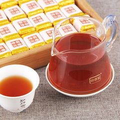HelloYoung Glutinous Fragrant Pu-Erh Ripe Tea Top-Grade Small Square Pu-erh Tea Brick 500g