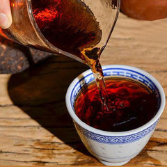 HelloYoung Premium Black Puerh Cha China Yunnan Pu'er Tea Cake Qizi Aged Mountain Tea 357g