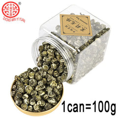 HelloYoung New Jasmine Tea Canned Natuiral Organic Jasmine Drago Pearl  Longzhu 125g