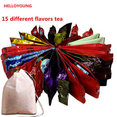 HelloYoung15 Kinds of Chinese famous Tea Milk Oolong Tea Tieguanyin Dahongpao Black Tea Green Tea