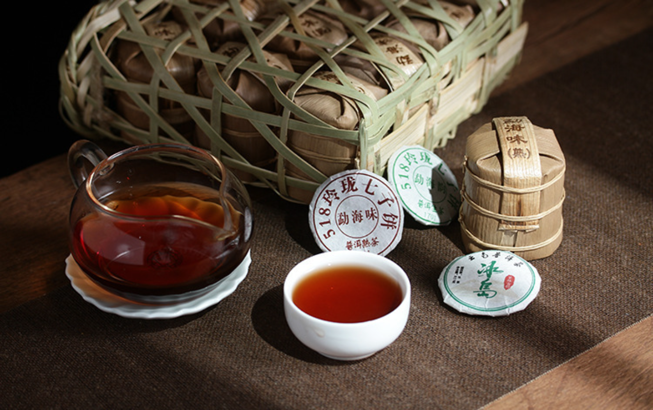 HelloYoung 672g Basket of 84 pieces Yunnan Puerh Cake Ripe Tea Linglong Small Cake