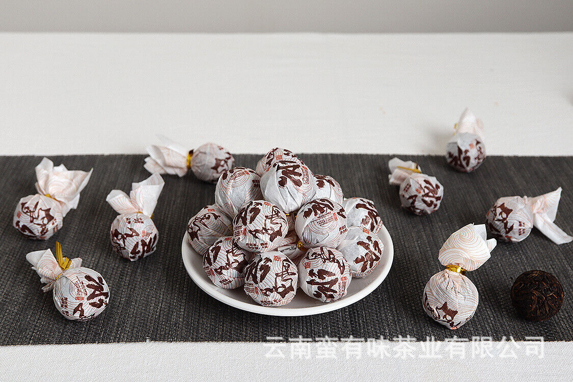 Yunnan Pu'er Tea Icelandic Ripe Dragon Pearl 8g Ripe Tea Thin Slices 500g