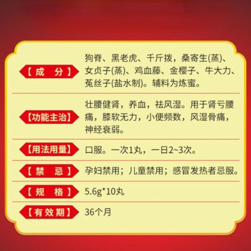 壮腰健肾丸 5.6g*10 Zhuang Yao Jian Shen Wan