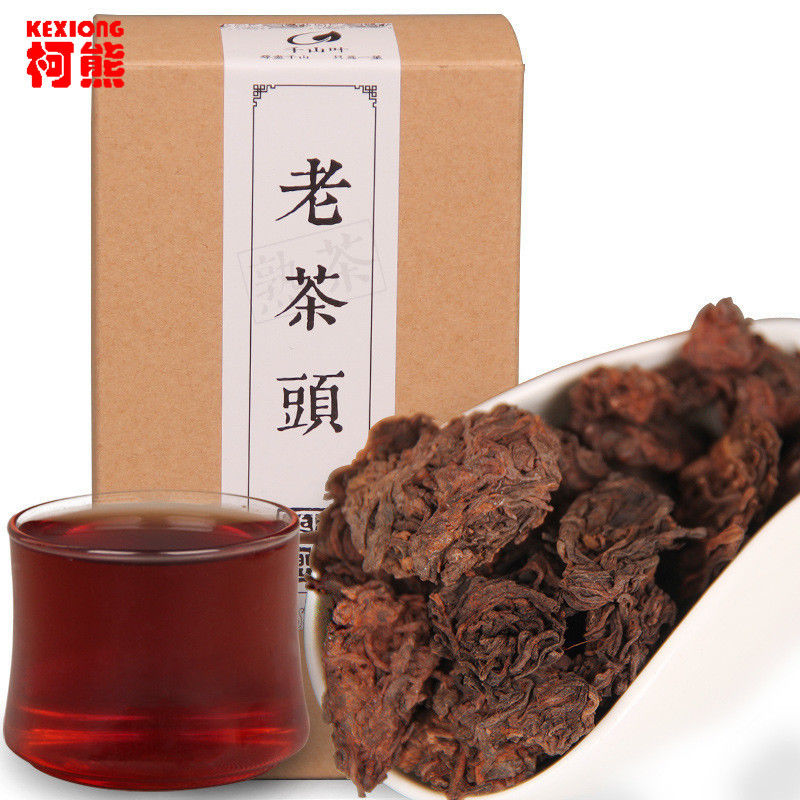 HelloYoungChina puer tea ripe tea 10 yrs old Pu-erh tree nature golden bud fully fermented