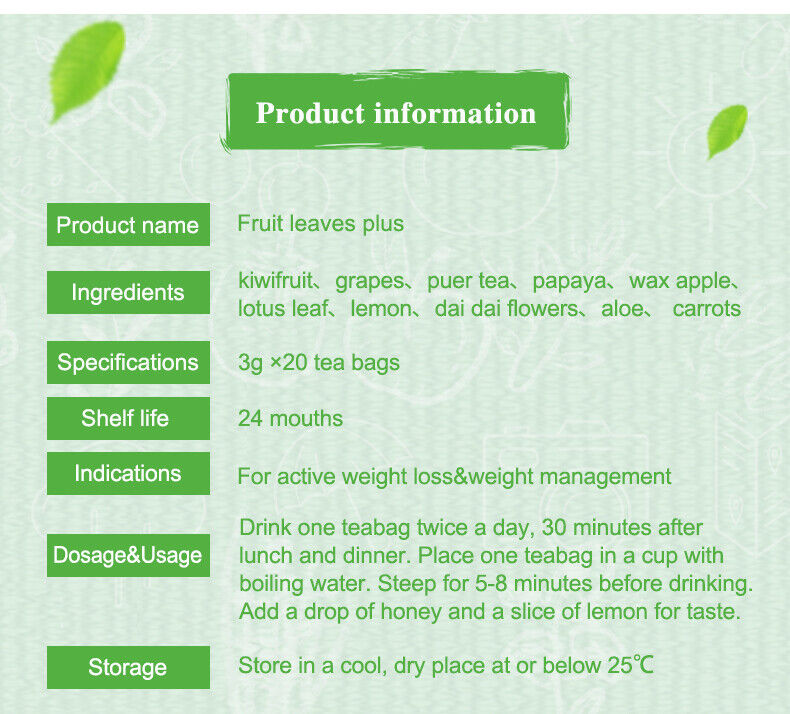 Flat Tummy Tea Bag Fruit Natural Organic Slimming Tea Weight Loss Detox Slim Tea