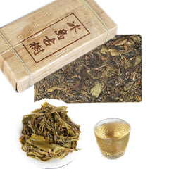HelloYoung Bingdao Golden Leaf Ancient Tree Candy Sweet Tea Yunnan Puerh Cha Tea Brick 500g
