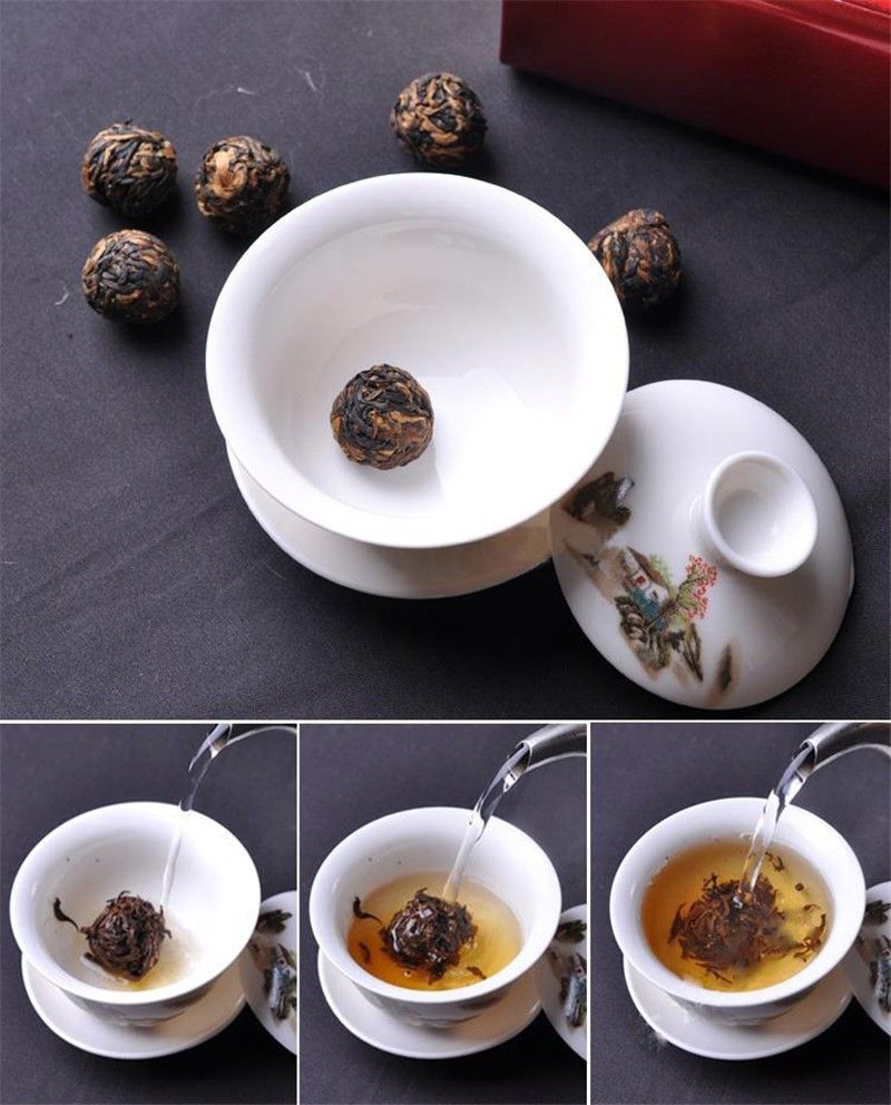 HelloYoung100g Dianhong Black Tea Small Golden Ball Protect Stomach Diuretic Red Handmade