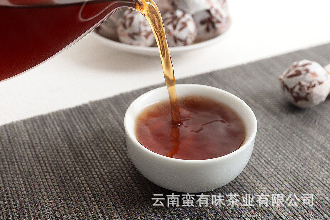 Yunnan Pu'er Tea Icelandic Ripe Dragon Pearl 8g Ripe Tea Thin Slices 500g