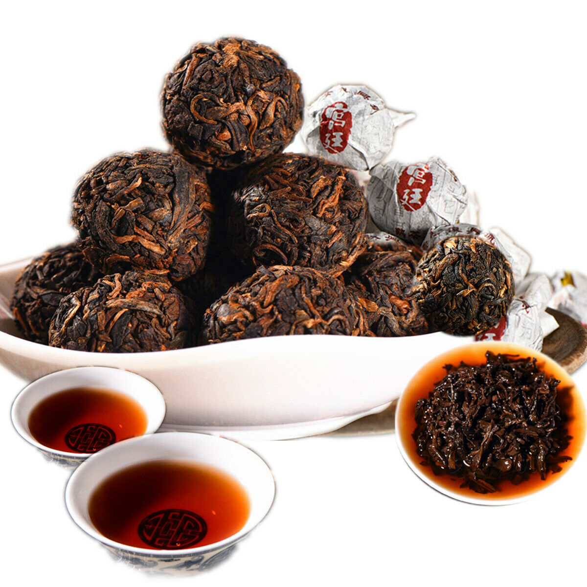 HelloYoung Cooked Tea Black Puerh Tea Premium Puer Tuo Cha Dragon Ball Mini Oyster Yunnan