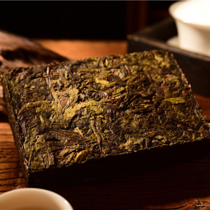 HelloYoung Premium Ancient Tree Green Tea Big Leaf Cha Tea Brick Yunnan Old Pu-Erh Tea 500g