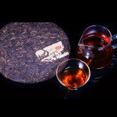 HelloYoung Big Leaf Pu'er Tea Cooked Cake Top Menghai Jujube Fragrant Pu'er Ripe Tea 357g