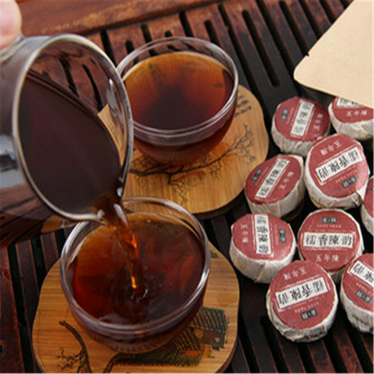 HelloYoung 50g(about8~10 Pcs) Cooked Tuocha Yunnan Glutinous Rice Taste Puer Tea Mini Puer