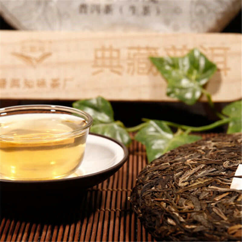 HelloYoung Organic Green Food China Yunnan Puerh Tea Cake Cha Puer Menghai Sheng Tea 357g
